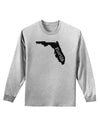 Florida - United States Shape Adult Long Sleeve Shirt by TooLoud-Long Sleeve Shirt-TooLoud-AshGray-Small-Davson Sales