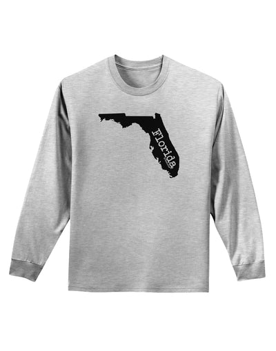 Florida - United States Shape Adult Long Sleeve Shirt by TooLoud-Long Sleeve Shirt-TooLoud-AshGray-Small-Davson Sales