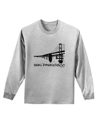 Bay Bridge Cutout Design - San Francisco Adult Long Sleeve Shirt by TooLoud-Long Sleeve Shirt-TooLoud-AshGray-Small-Davson Sales