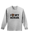 I Heart My Boxer Adult Long Sleeve Shirt by TooLoud-Long Sleeve Shirt-TooLoud-AshGray-Small-Davson Sales