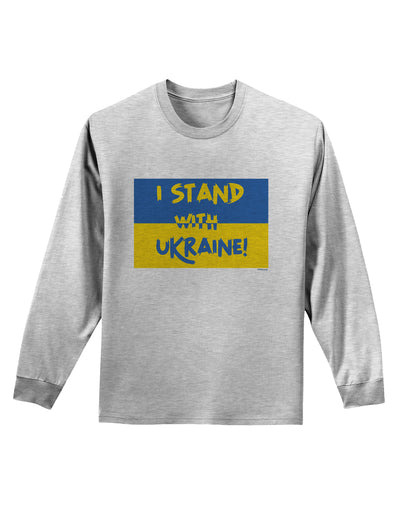 I stand with Ukraine Flag Adult Long Sleeve Shirt-Long Sleeve Shirt-TooLoud-AshGray-Small-Davson Sales