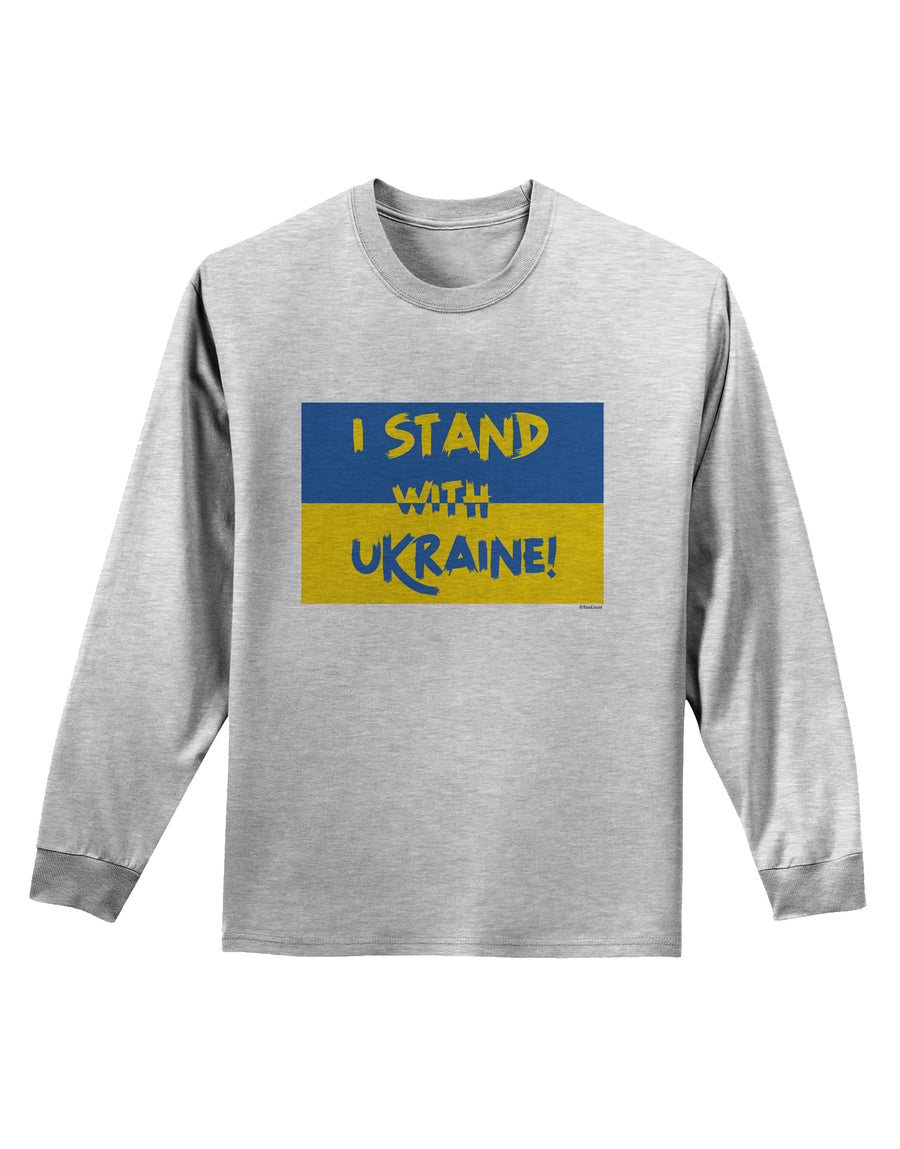 I stand with Ukraine Flag Adult Long Sleeve Shirt White 4XL Tooloud