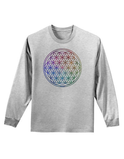 Flower of Life Circle Adult Long Sleeve Shirt-Long Sleeve Shirt-TooLoud-AshGray-Small-Davson Sales