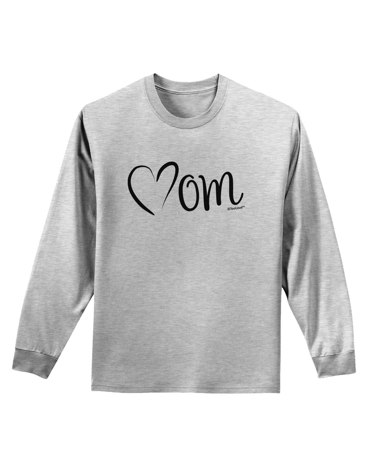 Mom with Brushed Heart Design Adult Long Sleeve Shirt by TooLoud-Long Sleeve Shirt-TooLoud-AshGray-Small-Davson Sales