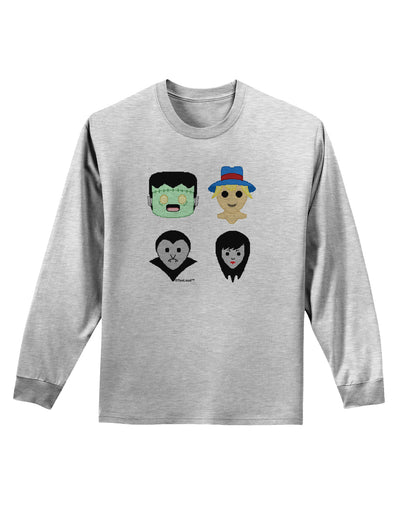 Cute Pixel Monsters Adult Long Sleeve Shirt-Long Sleeve Shirt-TooLoud-AshGray-Small-Davson Sales