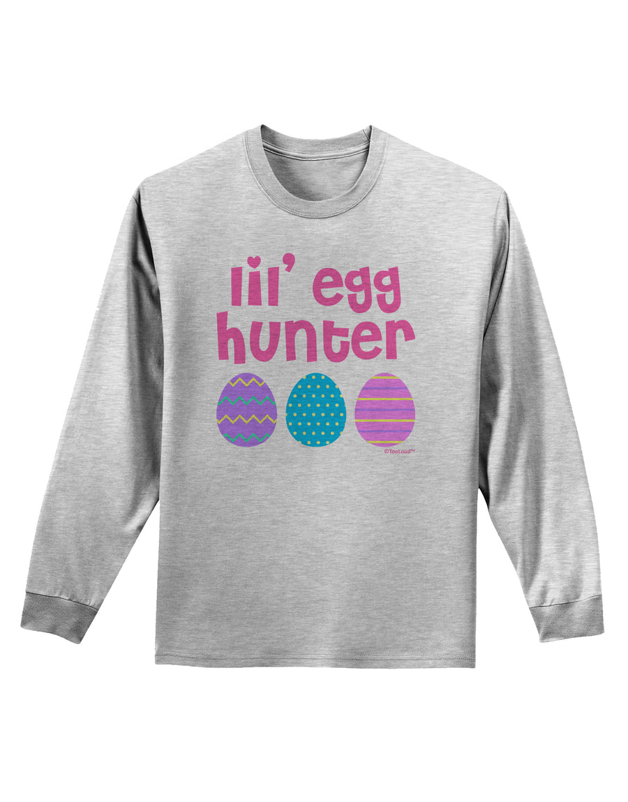 Lil' Egg Hunter - Easter - Pink Adult Long Sleeve Shirt by TooLoud-Long Sleeve Shirt-TooLoud-White-Small-Davson Sales