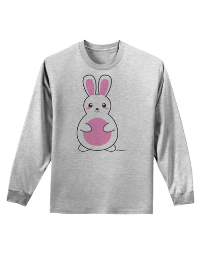 Cute Easter Bunny - Pink Adult Long Sleeve Shirt by TooLoud-Long Sleeve Shirt-TooLoud-AshGray-Small-Davson Sales