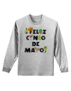 Feliz Cinco de Mayo - Fiesta Icons Adult Long Sleeve Shirt by TooLoud-Long Sleeve Shirt-TooLoud-AshGray-Small-Davson Sales