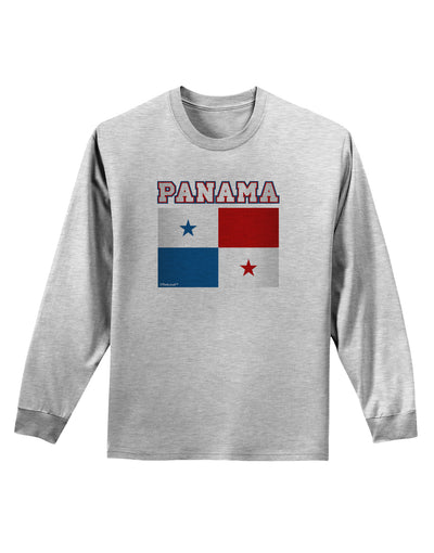 Panama Flag Adult Long Sleeve Shirt-Long Sleeve Shirt-TooLoud-AshGray-Small-Davson Sales