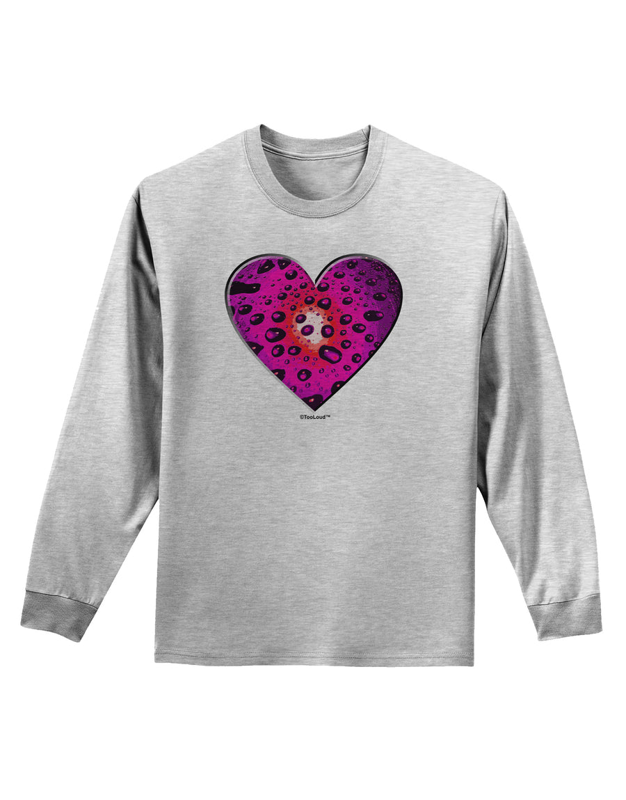 Water Droplet Heart Magenta Adult Long Sleeve Shirt by TooLoud-Long Sleeve Shirt-TooLoud-White-Small-Davson Sales