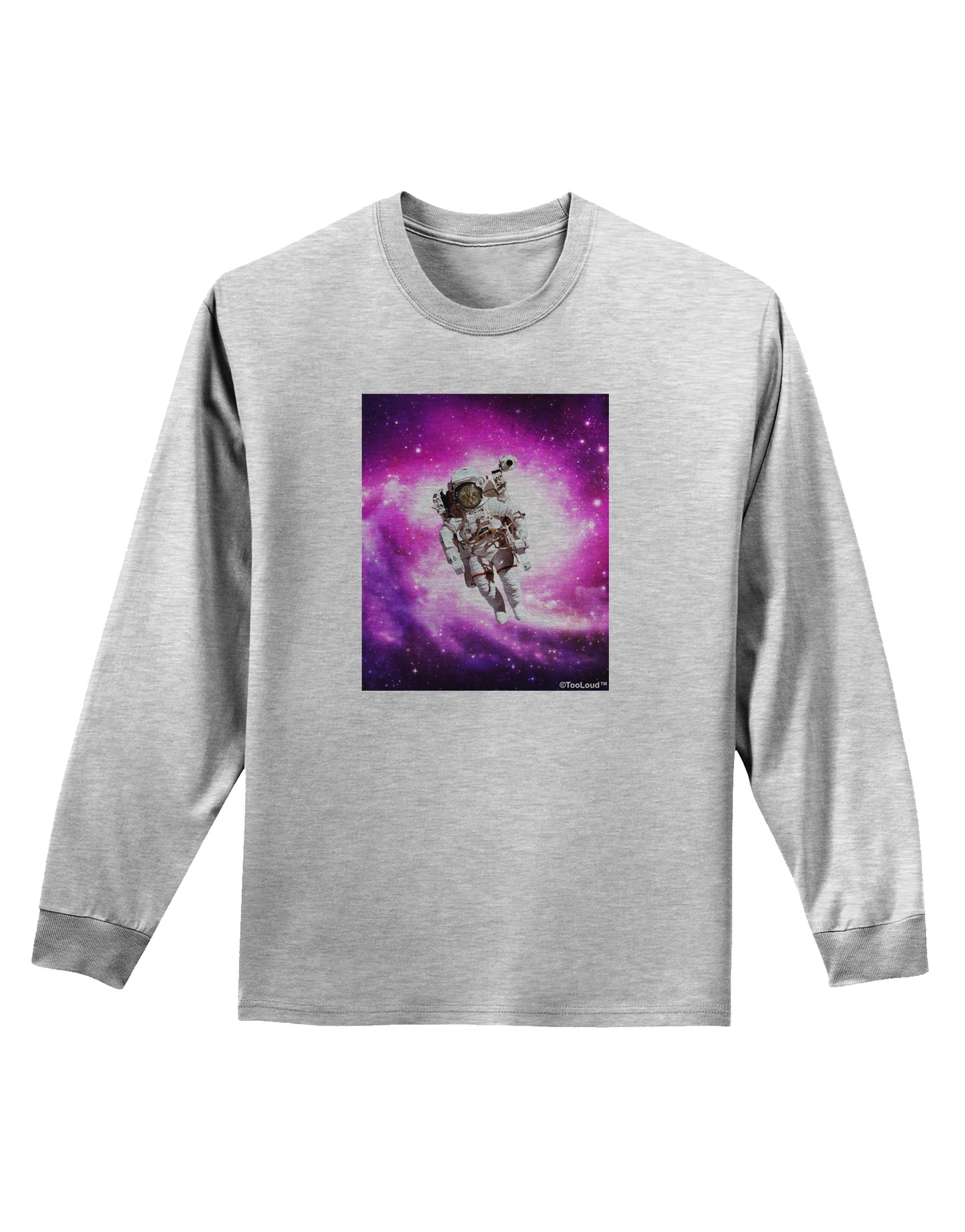 Astronaut Cat Adult Long Sleeve Shirt-Long Sleeve Shirt-TooLoud-AshGray-Small-Davson Sales