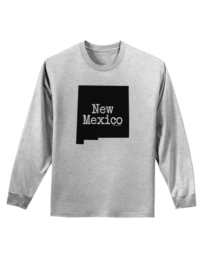 New Mexico - United States Shape Adult Long Sleeve Shirt by TooLoud-Long Sleeve Shirt-TooLoud-AshGray-Small-Davson Sales