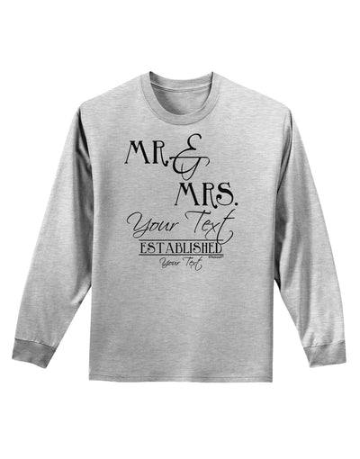Personalized Mr and Mrs -Name- Established -Date- Design Adult Long Sleeve Shirt-Long Sleeve Shirt-TooLoud-AshGray-Small-Davson Sales