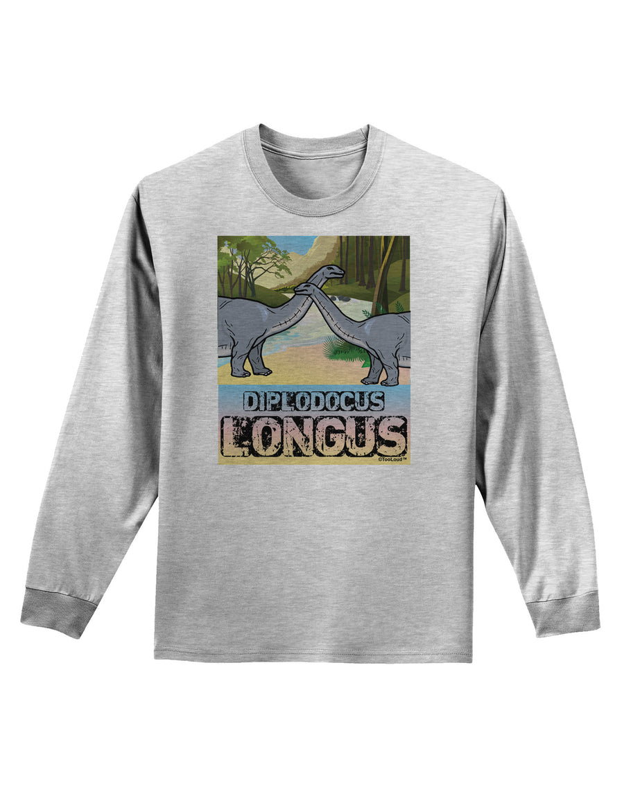 Diplodocus Longus - With Name Adult Long Sleeve Shirt-Long Sleeve Shirt-TooLoud-White-Small-Davson Sales