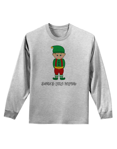 Santa's Little Helper Christmas Elf Boy Adult Long Sleeve Shirt-Long Sleeve Shirt-TooLoud-AshGray-Small-Davson Sales