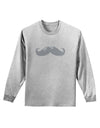 Big Silver White Mustache Adult Long Sleeve Shirt-Long Sleeve Shirt-TooLoud-AshGray-Small-Davson Sales