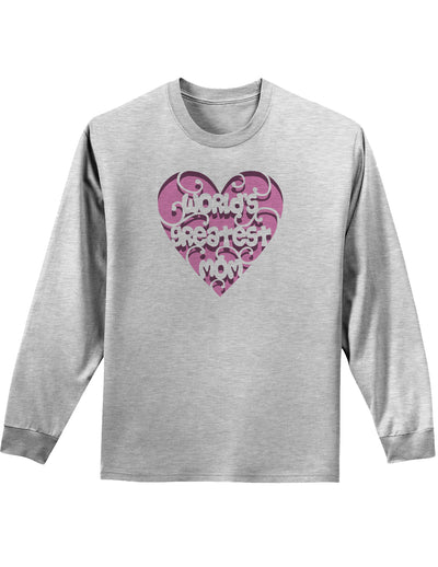 World's Greatest Mom Heart Adult Long Sleeve Shirt-Long Sleeve Shirt-TooLoud-AshGray-Small-Davson Sales
