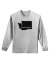 Washington - United States Shape Adult Long Sleeve Shirt-Long Sleeve Shirt-TooLoud-AshGray-Small-Davson Sales