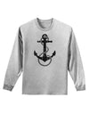 Distressed Nautical Sailor Rope Anchor Adult Long Sleeve Shirt-Long Sleeve Shirt-TooLoud-AshGray-Small-Davson Sales