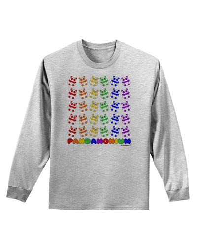 Pandamonium Rainbow Pandas Adult Long Sleeve Shirt by TooLoud-Long Sleeve Shirt-TooLoud-AshGray-Small-Davson Sales