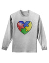 Big Puzzle Heart - Autism Awareness Adult Long Sleeve Shirt by TooLoud-Long Sleeve Shirt-TooLoud-AshGray-Small-Davson Sales