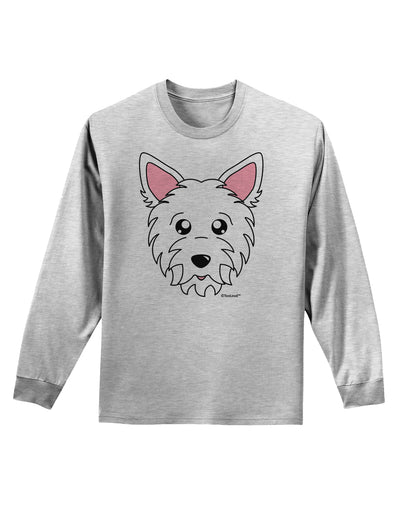 Cute West Highland White Terrier Westie Dog Adult Long Sleeve Shirt by TooLoud-Long Sleeve Shirt-TooLoud-AshGray-Small-Davson Sales