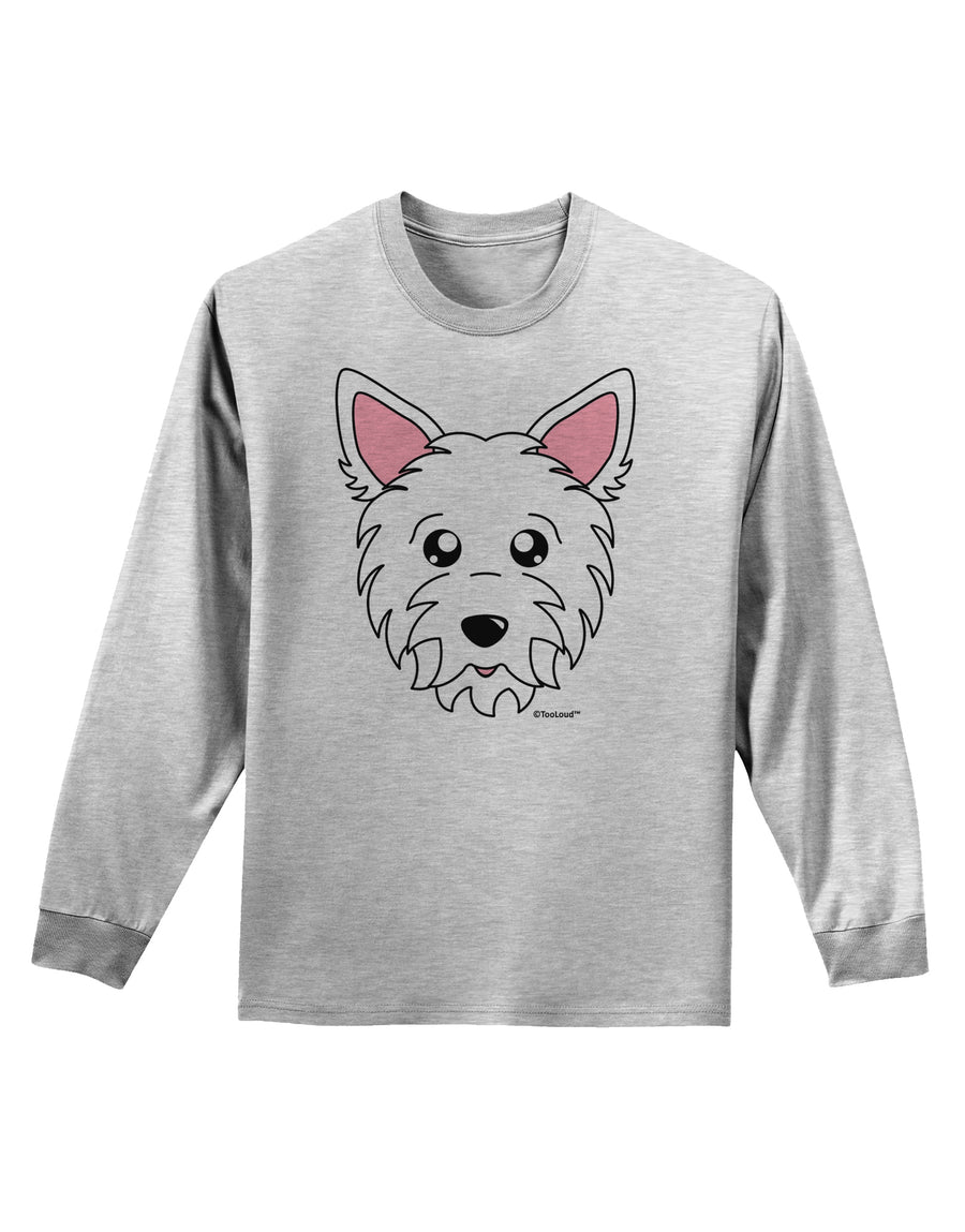 Cute West Highland White Terrier Westie Dog Adult Long Sleeve Shirt by TooLoud-Long Sleeve Shirt-TooLoud-White-Small-Davson Sales