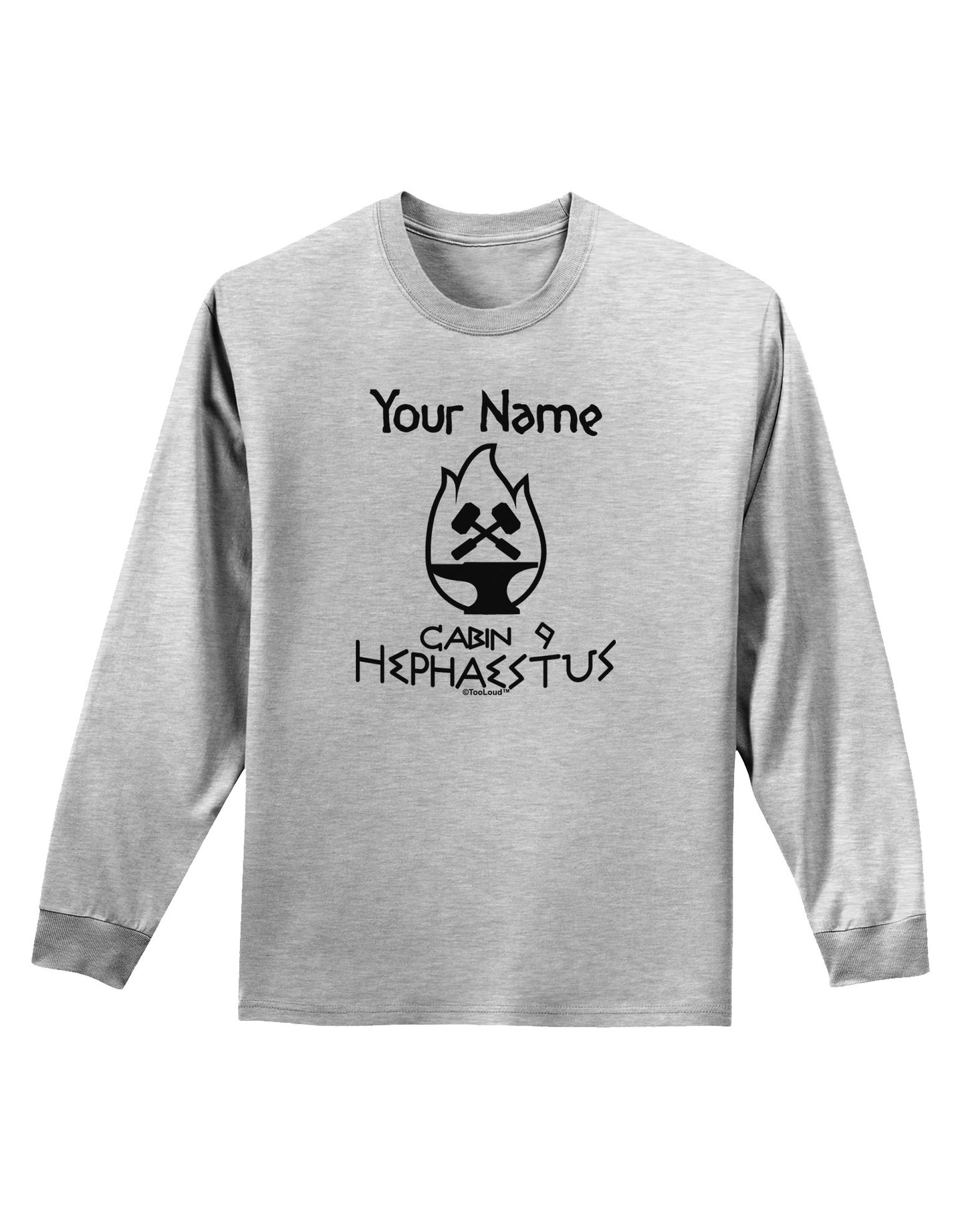 Personalized Cabin 9 Hephaestus Adult Long Sleeve Shirt-Long Sleeve Shirt-TooLoud-AshGray-Small-Davson Sales