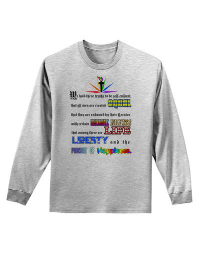 Equality Life Liberty Pursuit of Happiness Adult Long Sleeve Shirt-Long Sleeve Shirt-TooLoud-AshGray-Small-Davson Sales