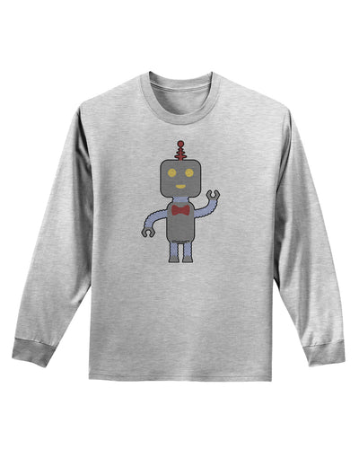 Cute Robot Male Adult Long Sleeve Shirt-Long Sleeve Shirt-TooLoud-AshGray-Small-Davson Sales