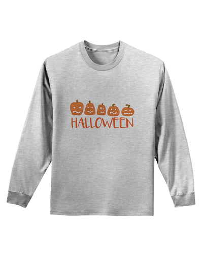Halloween Pumpkins Adult Long Sleeve Shirt-Long Sleeve Shirt-TooLoud-AshGray-Small-Davson Sales