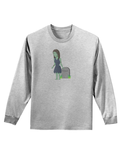 Kimmy the Zombie Girl Adult Long Sleeve Shirt-Long Sleeve Shirt-TooLoud-AshGray-Small-Davson Sales