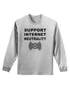 Support Internet Neutrality Adult Long Sleeve Shirt-Long Sleeve Shirt-TooLoud-AshGray-Small-Davson Sales