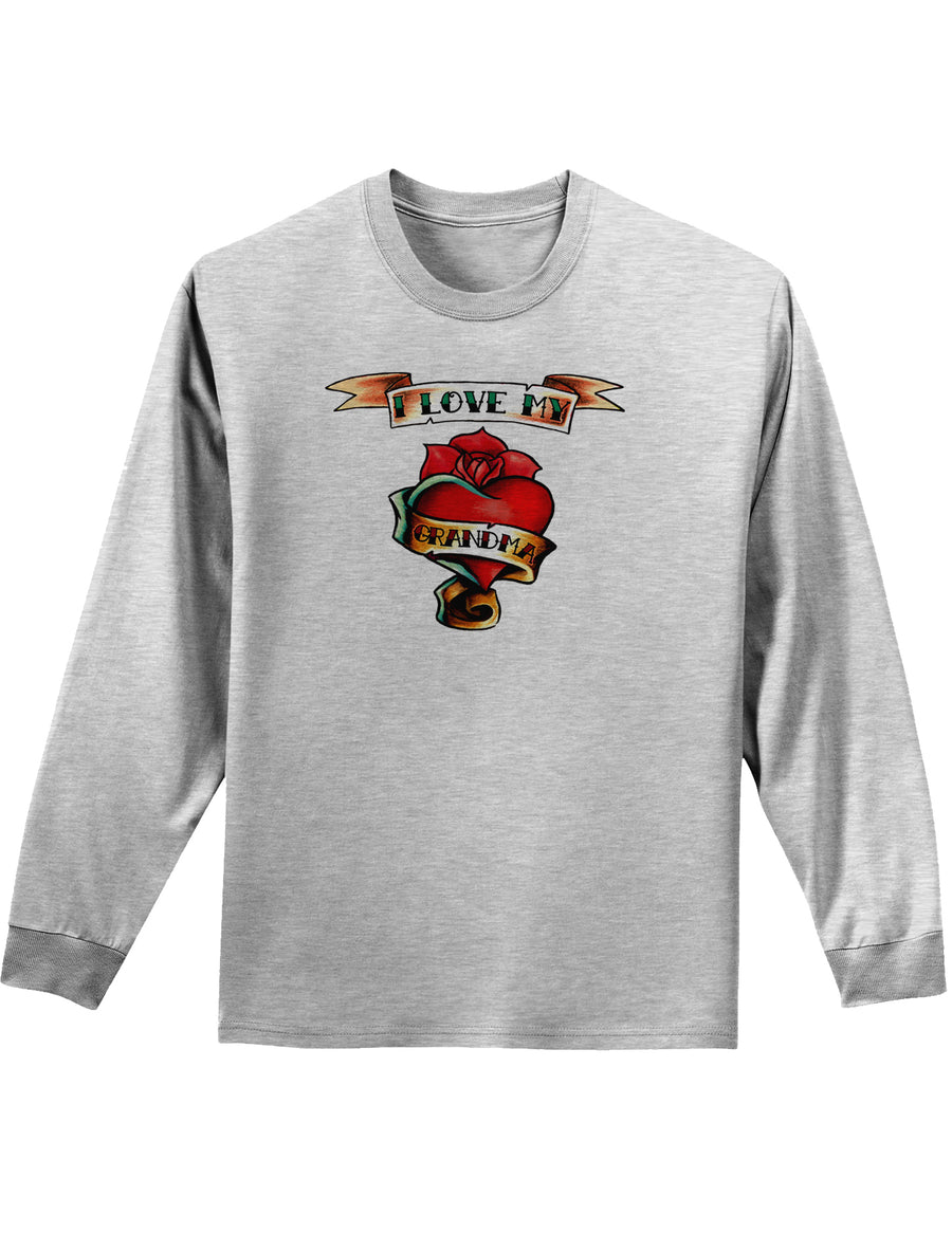 Tattoo Heart I Love My Grandma Adult Long Sleeve Shirt-Long Sleeve Shirt-TooLoud-White-Small-Davson Sales