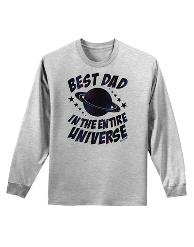 Best Dad in the Entire Universe - Galaxy Print Adult Long Sleeve Shirt-Long Sleeve Shirt-TooLoud-AshGray-Small-Davson Sales