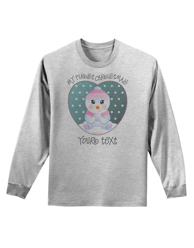 Personalized My First Christmas Snowbaby Girl Adult Long Sleeve Shirt-Long Sleeve Shirt-TooLoud-AshGray-Small-Davson Sales