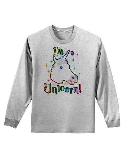 I'm a Unicorn Adult Long Sleeve Shirt-Long Sleeve Shirt-TooLoud-AshGray-Small-Davson Sales