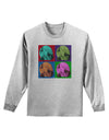 Three Wolves Howling - Pop-Art #1 Adult Long Sleeve Shirt by TooLoud-Long Sleeve Shirt-TooLoud-AshGray-Small-Davson Sales