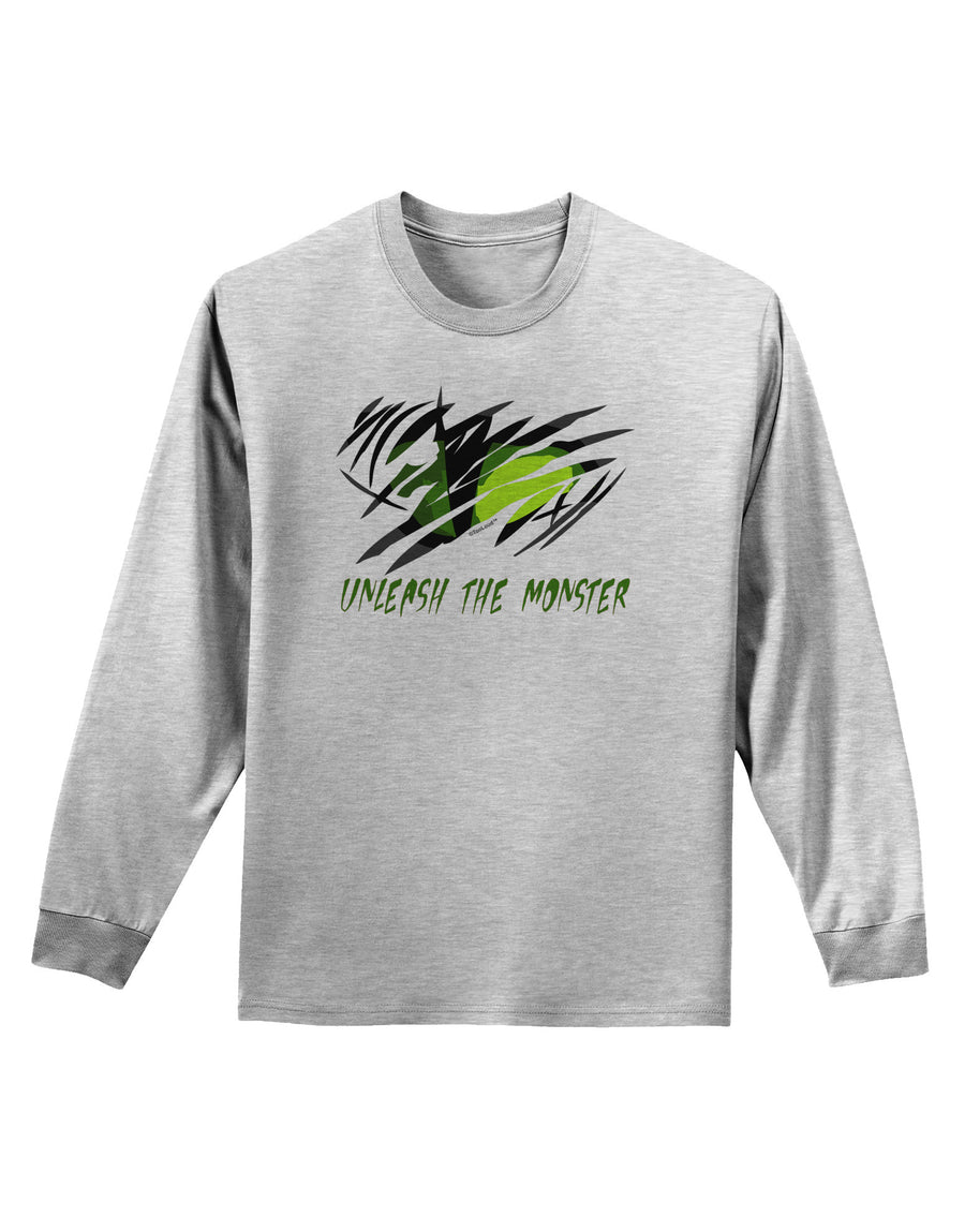 TooLoud Unleash The Monster Adult Long Sleeve Shirt-Long Sleeve Shirt-TooLoud-White-Small-Davson Sales