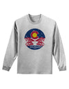 Grunge Colorado Rocky Mountain Bighorn Sheep Flag Adult Long Sleeve Shirt-Long Sleeve Shirt-TooLoud-AshGray-Small-Davson Sales