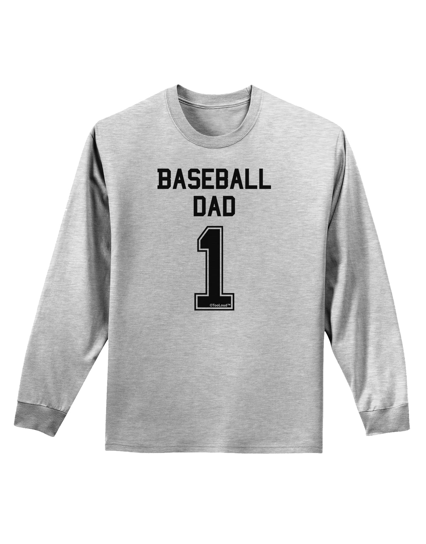 Baseball Dad Jersey Adult Long Sleeve Shirt by TooLoud-Long Sleeve Shirt-TooLoud-AshGray-Small-Davson Sales