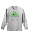 Cute Hatching Chick - Green Adult Long Sleeve Shirt by TooLoud-Long Sleeve Shirt-TooLoud-AshGray-Small-Davson Sales