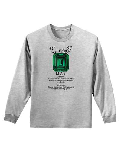 Birthstone Emerald Adult Long Sleeve Shirt-Long Sleeve Shirt-TooLoud-AshGray-Small-Davson Sales