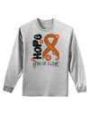 Hope for a Cure - Orange Ribbon Leukemia - Flowers Adult Long Sleeve Shirt-Long Sleeve Shirt-TooLoud-AshGray-Small-Davson Sales