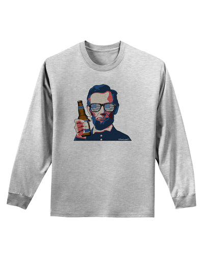 Abraham Drinkoln Adult Long Sleeve Shirt-Long Sleeve Shirt-TooLoud-AshGray-Small-Davson Sales