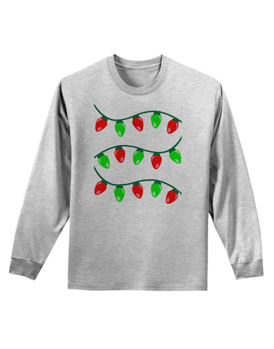 Christmas Lights Red and Green Adult Long Sleeve Shirt-Long Sleeve Shirt-TooLoud-AshGray-Small-Davson Sales