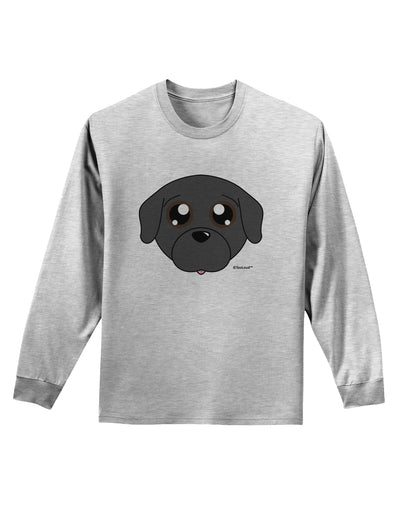 Cute Pug Dog - Black Adult Long Sleeve Shirt by TooLoud-Long Sleeve Shirt-TooLoud-AshGray-Small-Davson Sales