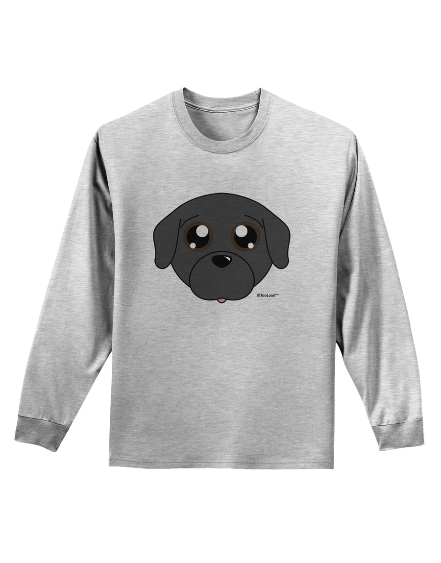 Cute Pug Dog - Black Adult Long Sleeve Shirt by TooLoud-Long Sleeve Shirt-TooLoud-White-Small-Davson Sales