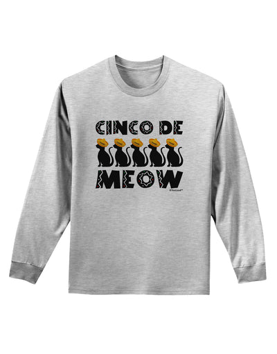 Five Cats - Cinco de Meow Adult Long Sleeve Shirt by TooLoud-Long Sleeve Shirt-TooLoud-AshGray-Small-Davson Sales