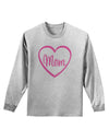 Mom Heart Design - Pink Adult Long Sleeve Shirt by TooLoud-Long Sleeve Shirt-TooLoud-AshGray-Small-Davson Sales